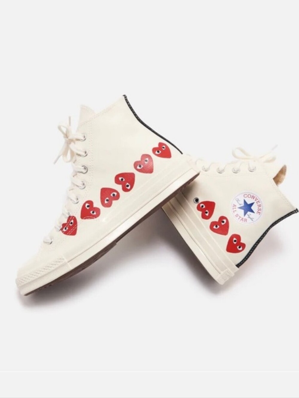 Converse Chuck Taylor All Star 70 Hi Comme des Garcons PLAY Multi-Heart Sz 9